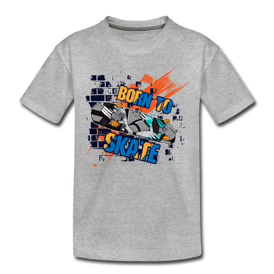 Born to Skate Kids T-Shirt - heather gray