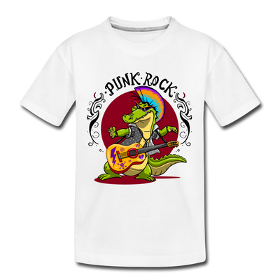 Punk Rock Guitar Gator Kids T-Shirt - white