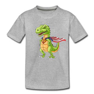 Super Dinosaur Kids T-Shirt - heather gray