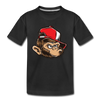 Monkey Hat Cartoon Kids T-Shirt - black