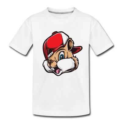Chipmunk Hat Cartoon Kids T-Shirt - white