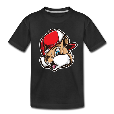 Chipmunk Hat Cartoon Kids T-Shirt - black
