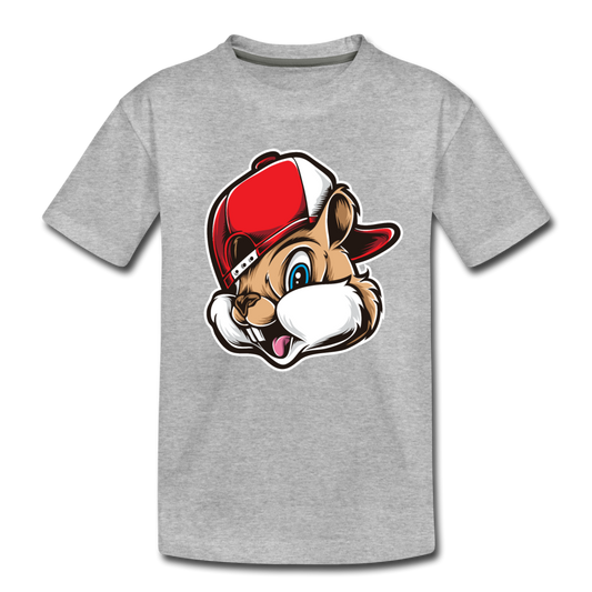 Chipmunk Hat Cartoon Kids T-Shirt - heather gray