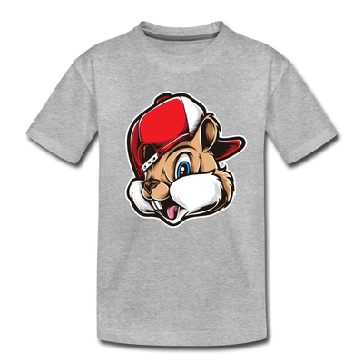 Chipmunk Hat Cartoon Kids T-Shirt - heather gray