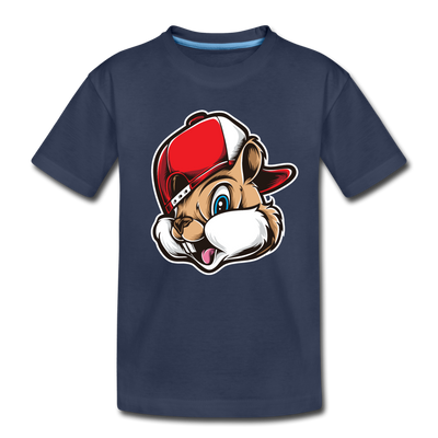 Chipmunk Hat Cartoon Kids T-Shirt - navy