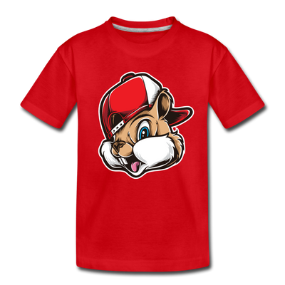Chipmunk Hat Cartoon Kids T-Shirt - red