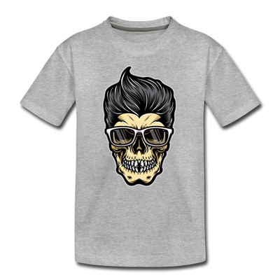 Cool Skeleton Hair Kids T-Shirt - heather gray