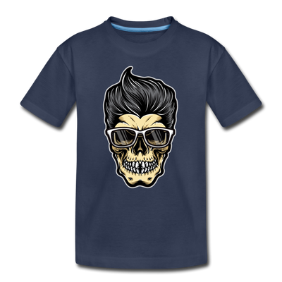 Cool Skeleton Hair Kids T-Shirt - navy