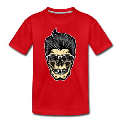 Cool Skeleton Hair Kids T-Shirt - red