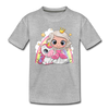 Princess Unicorn Cartoon Kids T-Shirt - heather gray
