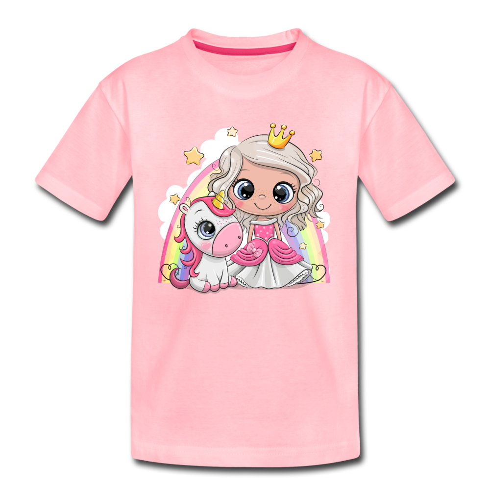 Princess Unicorn Cartoon Kids T-Shirt - pink