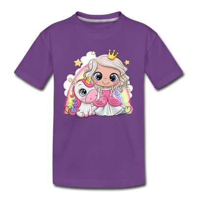 Princess Unicorn Cartoon Kids T-Shirt - purple