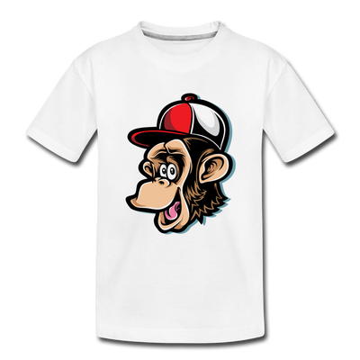 Monkey Hat Cartoon Kids T-Shirt - white