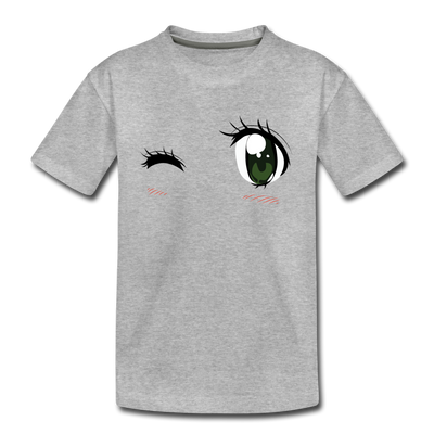 Winking Eyes Kids T-Shirt - heather gray