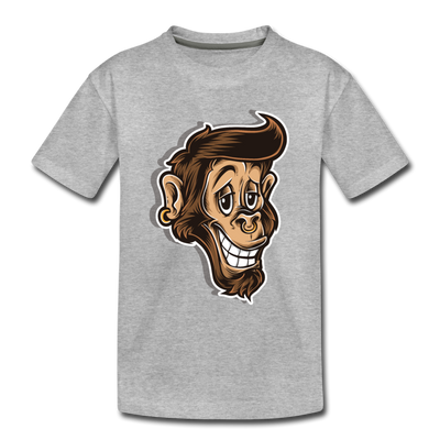 Monkey Cartoon Kids T-Shirt - heather gray