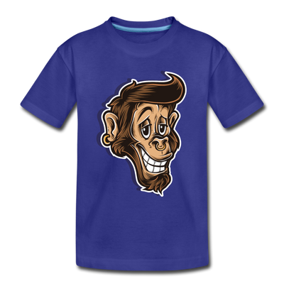 Monkey Cartoon Kids T-Shirt - royal blue