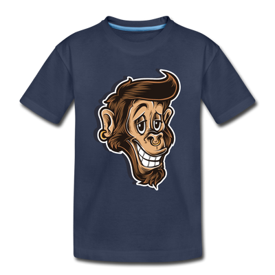 Monkey Cartoon Kids T-Shirt - navy