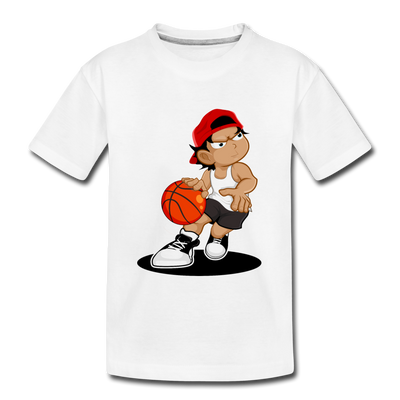 Basketball Cartoon Kids T-Shirt - white