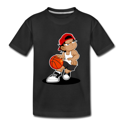 Basketball Cartoon Kids T-Shirt - black
