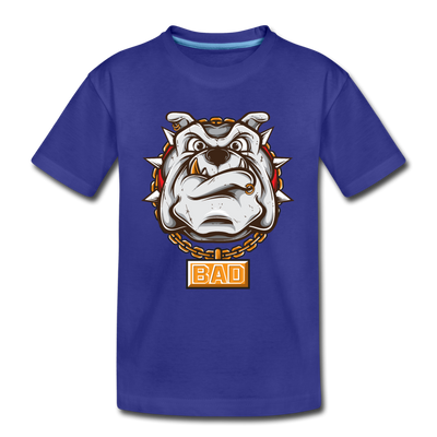 Bulldog Cartoon Kids T-Shirt - royal blue
