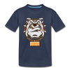 Bulldog Cartoon Kids T-Shirt - navy