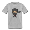 Ninja Cartoon Kids T-Shirt - heather gray