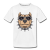 Dog Sunglasses Cartoon Kids T-Shirt - white
