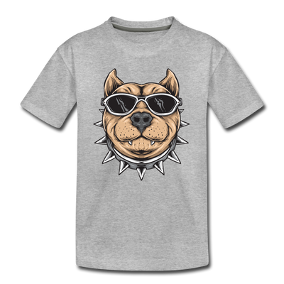 Dog Sunglasses Cartoon Kids T-Shirt - heather gray