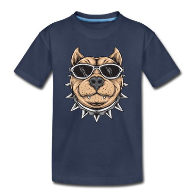 Dog Sunglasses Cartoon Kids T-Shirt - navy