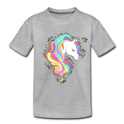 Colorful Unicorn Kids T-Shirt - heather gray