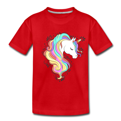 Colorful Unicorn Kids T-Shirt - red