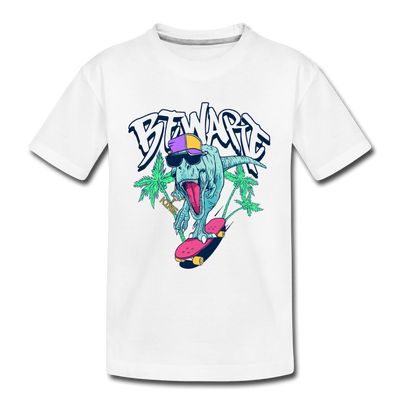 Dinosaur Skater Kids T-Shirt - white