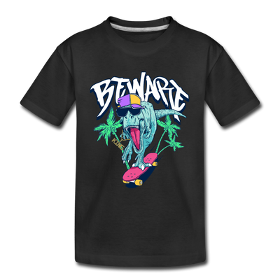 Dinosaur Skater Kids T-Shirt - black