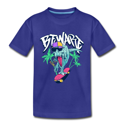 Dinosaur Skater Kids T-Shirt - royal blue