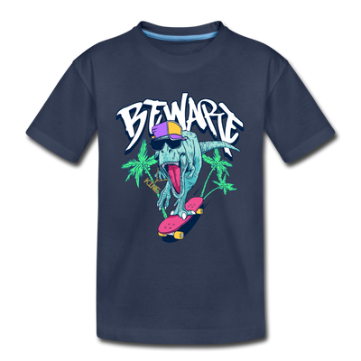 Dinosaur Skater Kids T-Shirt - navy