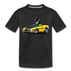 Yellow Sports Car Cartoon Kids T-Shirt - black
