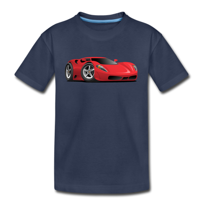 Red Sports Car Kids T-Shirt - navy