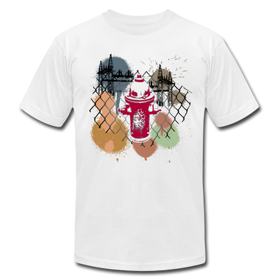 Abstract Fire Hydrant Fence T-Shirt - white