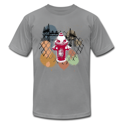 Abstract Fire Hydrant Fence T-Shirt - slate