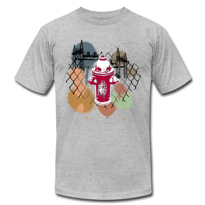 Abstract Fire Hydrant Fence T-Shirt - heather gray