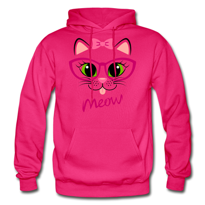 Cat Meow Hoodie - fuchsia