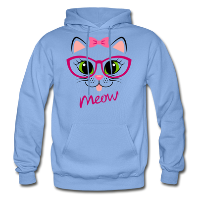 Cat Meow Hoodie - carolina blue