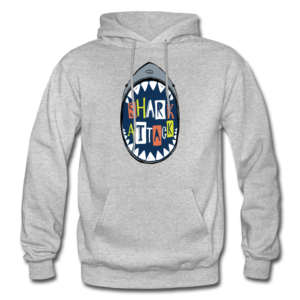 Shark Attack Hoodie - heather gray