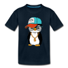 Hipster Penguin Navy Kids T-Shirt - deep navy