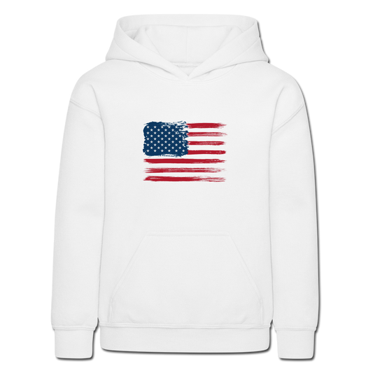 American Flag Kids Hoodie White - white