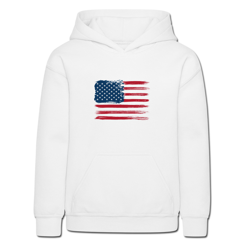 American Flag Kids Hoodie White - white