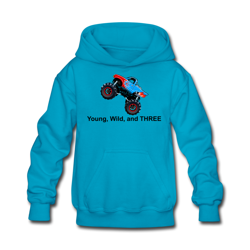 Young, Wild, and FREE Kids Hoodie - turquoise