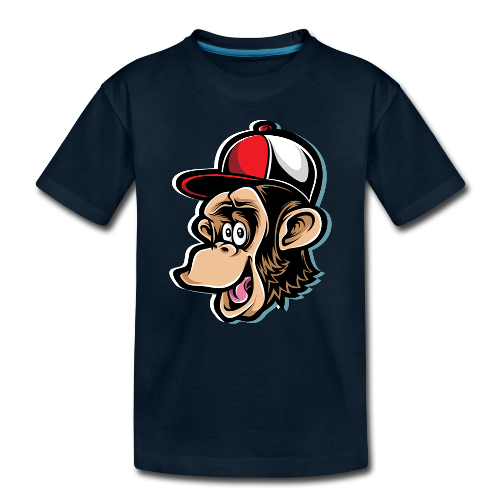 Cartoon Monkey Kids T-Shirt - deep navy