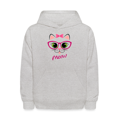 Meow Kids Hoodie - heather gray