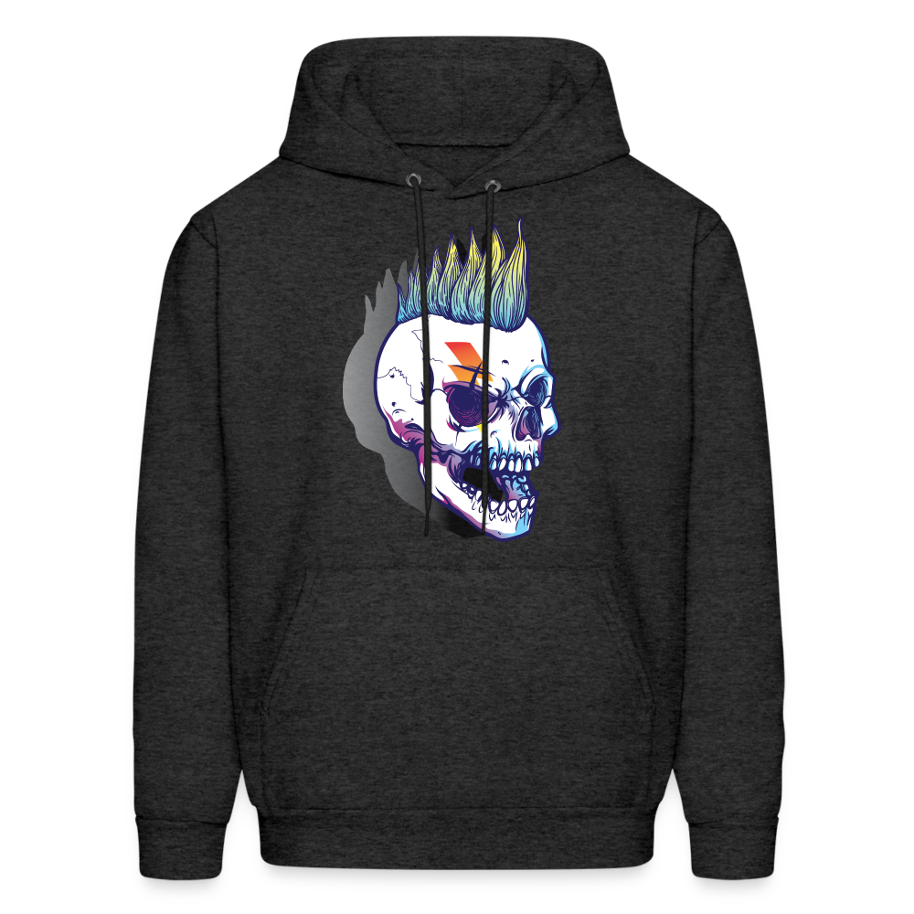 Punk Skull Hoodie - Charcoal - charcoal grey